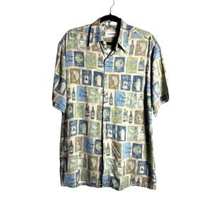 CAMPIA MODA Button Down Beverage Shirt Size Men's L